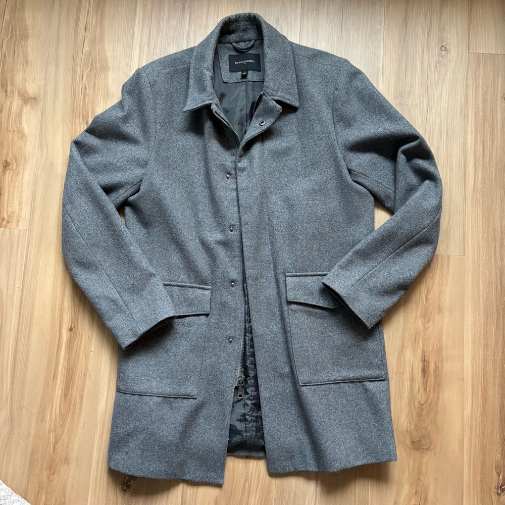 Banana Republic Charcoal wool Men's Trench Coat